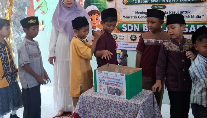 Meneladani Kedermawanan Nabi, SDN Banjarsari Buduran Gelar Solidaritas untuk Gempa NTT